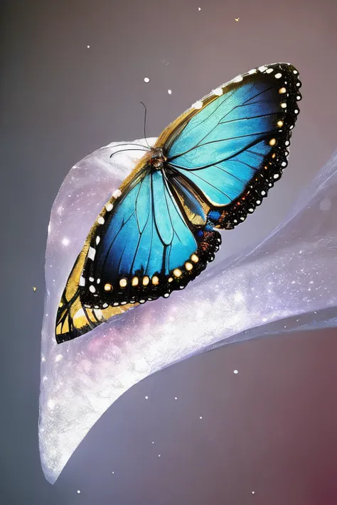 cocoon in the process of transformation until it becomes a sparkling butterfly and a celestial beauty. Beautiful mystical image, costal and conceptual in the creation of life with rock color palette