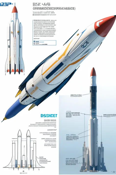 Super large rocket design drawings