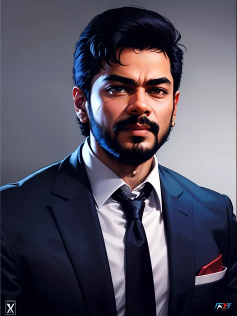 a portrait tamil actor Thalapathy vijay wearing suits, half body