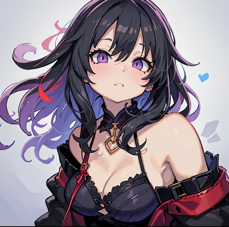 anime girl with black hair and purple eyes and a purple bra, detailed digital anime art, guweiz, artwork in the style of guweiz, guweiz on pixiv artstation, guweiz on artstation pixiv, portrait gapmoe yandere grimdark, detailed anime character art, gapmoe ...