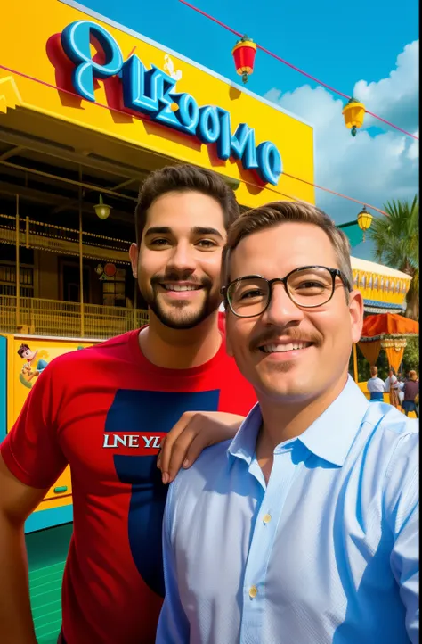 Dois homens estilo Disney pixar, alta qualidade, melhor qualidade