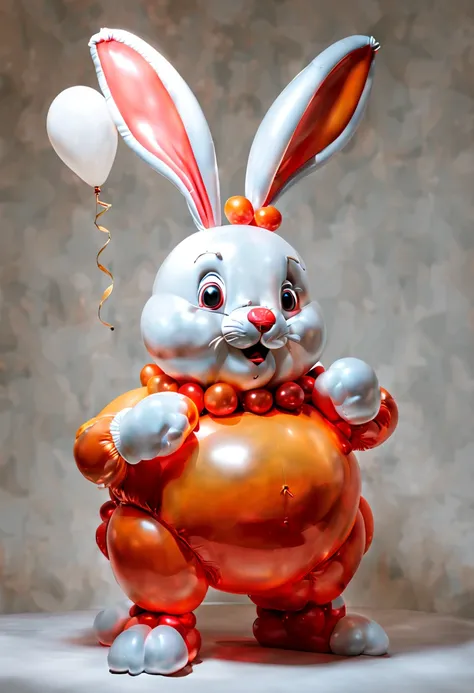 (balloon sculpture, exaggerate fatness Tuzki Rabbit:1.4), (Round body, body made of balloon, balloon shape body), inconceivable Bloated, surrealistic, fantasy art, Dreamscape, Fairy Tales, concept art, ultra-wide-angle, octane render, enhance, intricate, (...