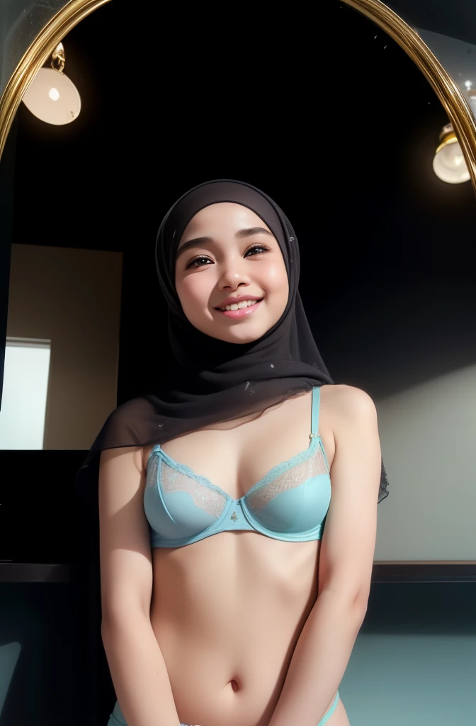 (((HIJAB MALAY GIRL))), (((transparent Azalea ace lingerie ))), masutepiece, High quality, UHD 32K, Realistic face, Realistic skin feeling , A Japanese Lady, 8 years old, Little Girl, Very cute and baby-like face, (((FLAT CHEST))), (MATRIX WORLD), ((look I...