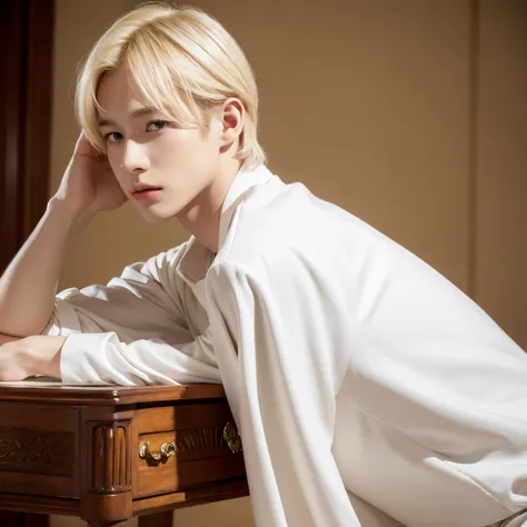 Blonde hair，White-colored skin，boy，nobles，Gods