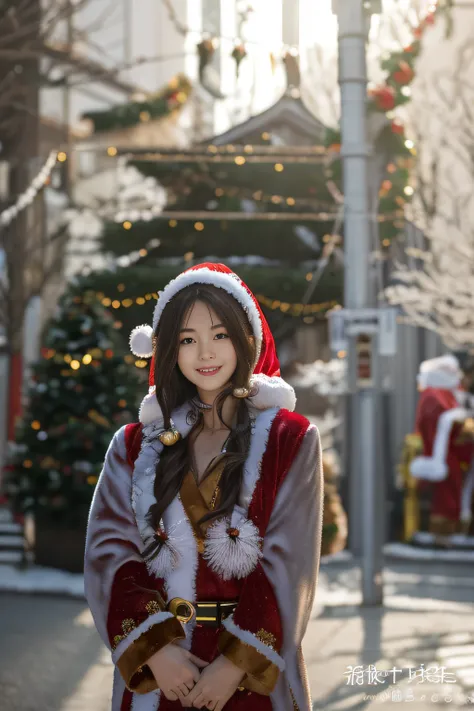 Anatomically correct,tmasterpiece,High Picture Quality,(Cute Santa Claus costume:1.5),(Clothing material is fine velvet:1.4),(Emphasize the fluffiness of the white part of the garment:1.4),20yr old, Japan  Woman, (Casual pose:1.4),profesional lighting,((Ja...