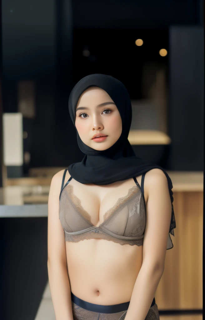 (((HIJAB MALAY GIRL))), (((transparent lace lingerie ))), masutepiece, High quality, UHD 32K, Realistic face, Realistic skin feeling , A Japanese Lady, 8 years old, Little Girl, Very cute and baby-like face, (((HEAVY BOOBS))), (MATRIX WORLD), ((look In fro...