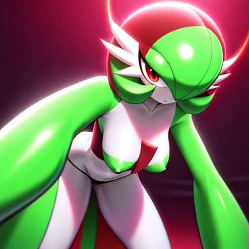 ​masterpiece, best_quality, 1girl in, 独奏, gardevoir, creatures (ty), game freak, Nintendo, A pokémon, A pokémon (games), Pokémon Unite, bangss, Colored skin, female focus, flat-chest, 3rd Gen Pokémon, Green hair, green skin, Hair above one eye, multicolore...