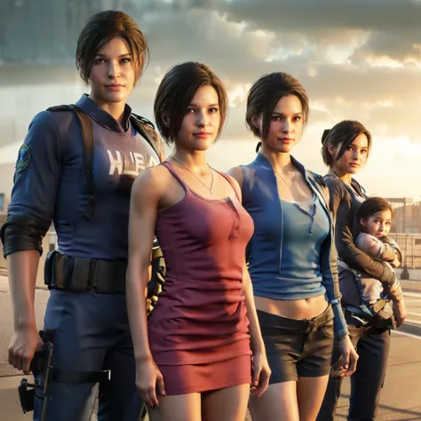 Jill valentine, woman, wearing jacket with hijab, cool, little smile expression