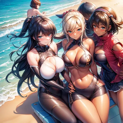 On a sunny afternoon，Two mature female friends meet to have a great time at a beautiful beach。They all have plump breasts and perky butts，Hot body，The temperament is elegant。

They talked to each other caringly，Share life moments。Their figure curves look e...