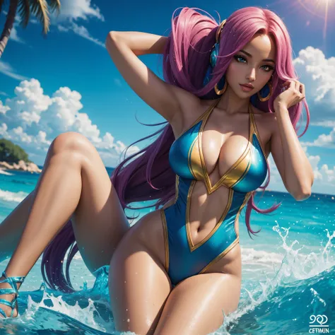 Qiyana from league of legends in swimsuit