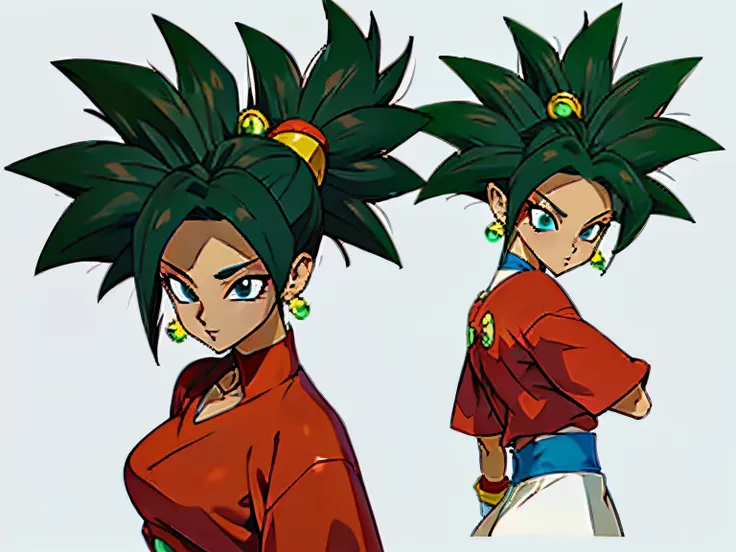 ((kefla)) (dragon ball super (dbs)) ,((masterpiece)),(((best quality))),(character design sheet, same character, front, side, ba...