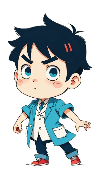 Doctor Boy。。Cartoon vector style, change!, Avatar picture， Flat anime style, Cartoon minimalism, Flat vector art, flatillustration, Cartoon Cute,