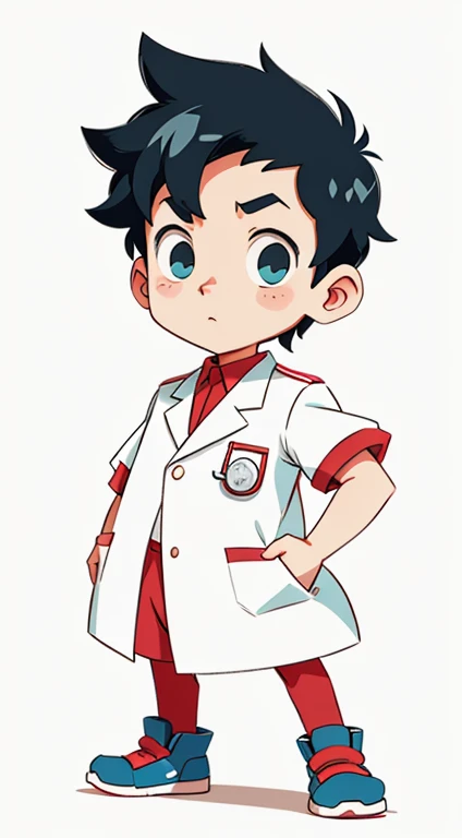 Doctor Boy。。Cartoon vector style, change!, Avatar picture， Flat anime style, Cartoon minimalism, Flat vector art, flatillustration, Cartoon Cute,