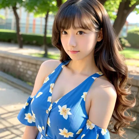 (masutepiece:1.2, Best Quality), 1lady, Solo, Upper body, Big Tits,  ,  Loose waves, Center Part, a junior high school student,fullnude,kawaii