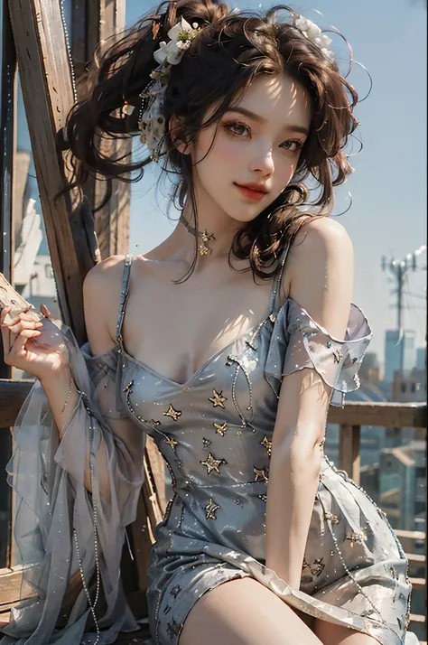 long dress,bare shoulders,fashi-girl, ((cowboy shot)), (best quality, masterpiece:1.2), ultra-detailed, (realistic:1.37), beauti...