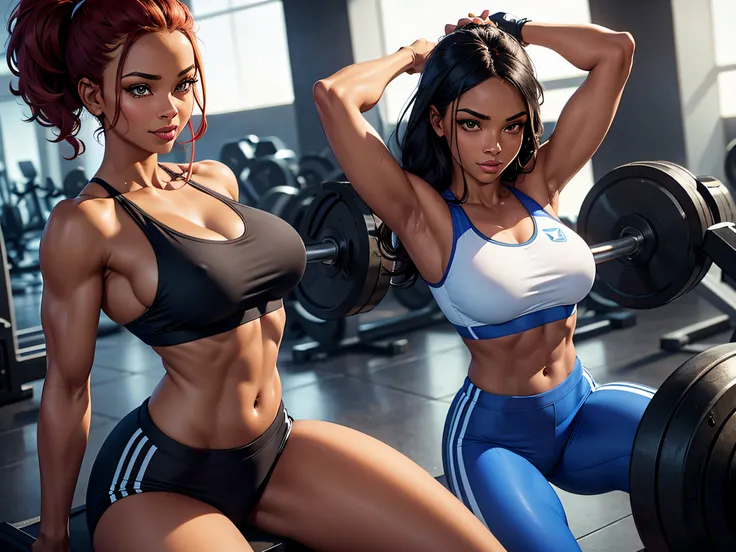 A sexy Ethiopian girl with a fit physique and a captivating smile, posing confidently in a gym.
High-quality, sharp focus, ultra-detailed masterpiece:1.2. The image is captured in 8k resolution to showcase every detail of her physique and expression. The l...