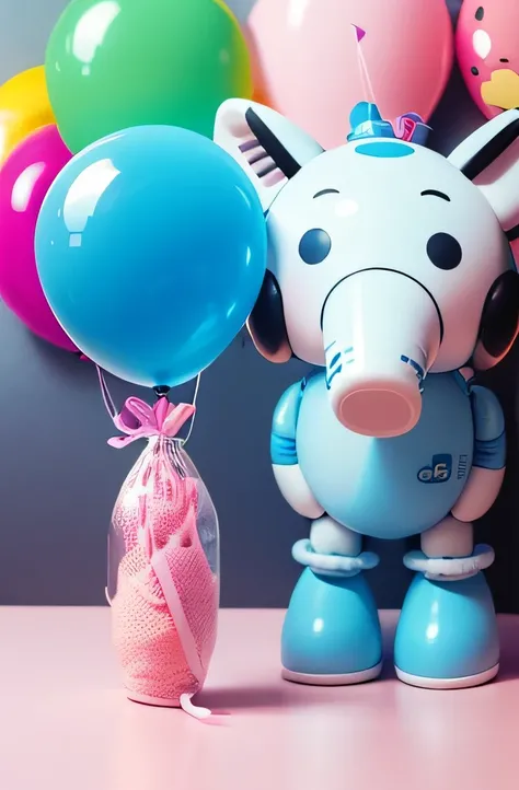 cartoon animal pattern balloon，((Cartoon Cute,Animal motifs))， Cute cartoon style, cute character, 🐋 as 🐘 as 🤖 as 👽 as 🐳, adorable creature, various animals, balloons, cute colorful cute, balloons, Small animals,