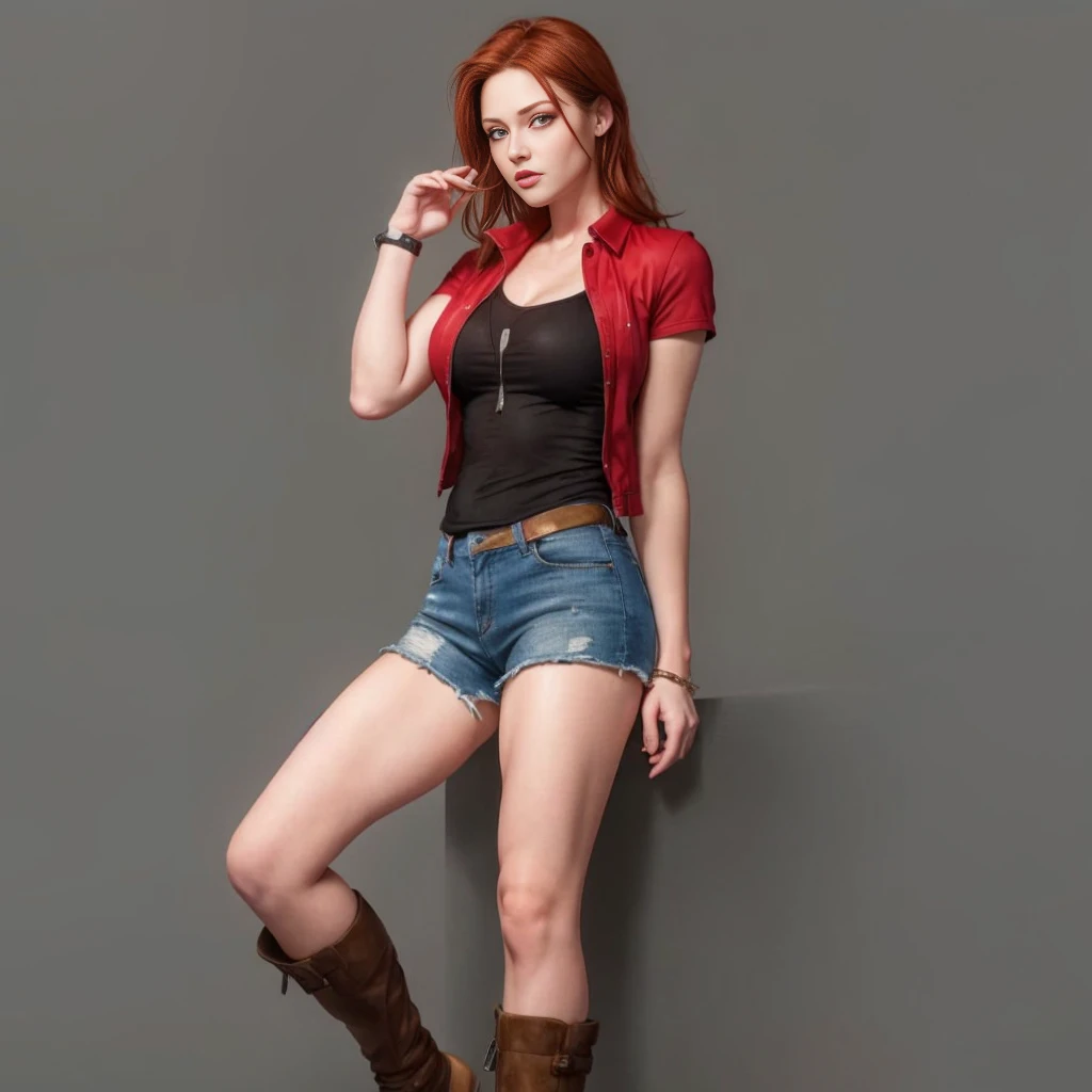 (claire redfield:1.1), (perfect facial features:1.1), (belos olhos detalhados, beautiful detailed lips, olhos e rosto extremamen...