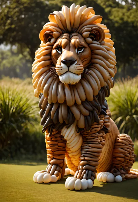 BalloonArt, made from balloons, leo, Sitting lion, Air Lion, in Africa