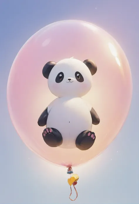 （（（Inflatable panda hydrogen balloon floating in the air））），cleanness，Intense contour light，Luminous inside，Colorful，（（Best quality））， （（tmasterpiece）），Enhanced dynamic viewing angle，，glowing effect，ultra - detailed，Works of masters，high high quality，8K分辨率...