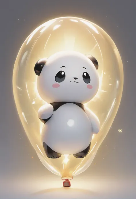 （（（Inflatable panda hydrogen balloon floating in the air））），cleanness，Intense contour light，Luminous inside，Colorful，（（Best quality））， （（tmasterpiece）），Enhanced dynamic viewing angle，，glowing effect，ultra - detailed，Works of masters，high high quality，8K分辨率...