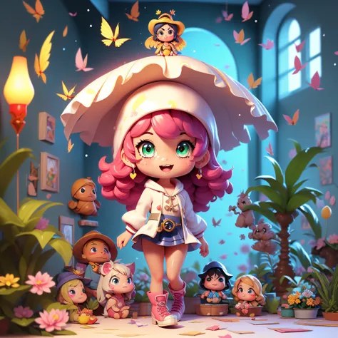 Chibi Van_Gogh Masterpiece ultra UnrealEngine5 Sun urban deep path equirectangular_360 Beholder🎈🍦🍹❤ Goddess_play_handled_guitar (😘👩🎀👗⚜👒👡💅guitar)🎪🎢🎡🎠forest global luminescence saturate Sunlight volumetric Cinematic lightning contrast meticulously intricate ...