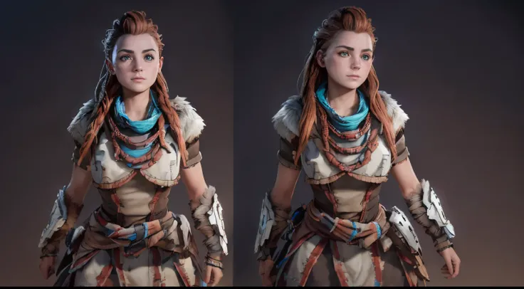 (((raloy))8k,(((Aloy from Horizon Zero Dawn)))(((one girl portrait)))(((aloy)))(((usa traje de aloy)))(((Amazing tits)))caliente, hermosa,((Hornie)),(((viste aloy)))((tiene tetas perfectas)))8k, hiperrealista todo como un motor irreal trazado de rayos rend...