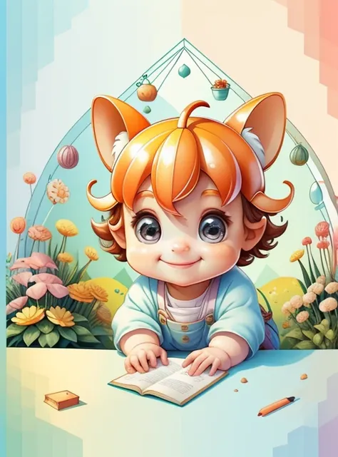 (cute baby ant smiling with a garden), Munchkin ,Geometric multidimensional wall portrait, livro de arte, Tchibi,
Yang08k, Beautiful, Colouring,
Obras, of the highest quality, best quality, Arte Oficial, Beautiful and Aesthetic,