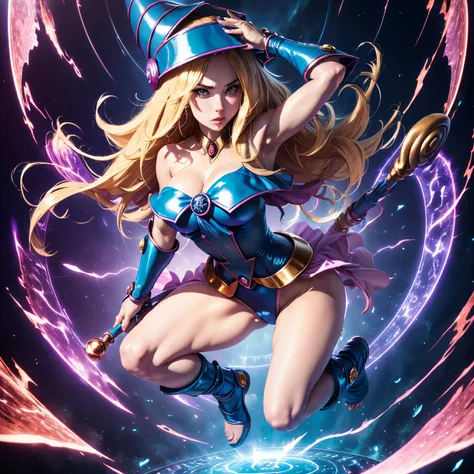 ultra-detailed, extremely detailed, masterpiece, highest quality, best quality, absurdres, highres, dark magician girl, (1girl:1...