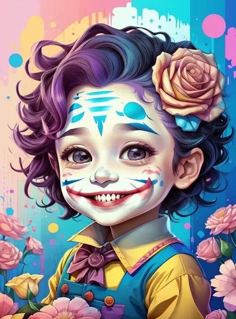 ) ((cute baby joker smiling with flowers) ((Mikey)) - Criador: Walt Disney2023) ), ,, ( Walt Disney acolchoamento ,multidimensional geometric wall PORTRAIT, arte, Chibi,
Yang08k, lindo, Colouring,Rose
Primary works, qualidade superior, melhor qualidade, Ar...