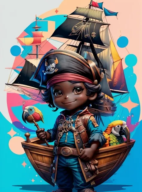 ) ((cute black baby pirate smiling with a ship and a parrot) ((Mikey)) - Criador: Walt Disney2023) ), ,, ( Walt Disney acolchoamento ,multidimensional geometric wall PORTRAIT, arte, Chibi,
Yang08k, lindo, Colouring,Rose
Primary works, qualidade superior, m...