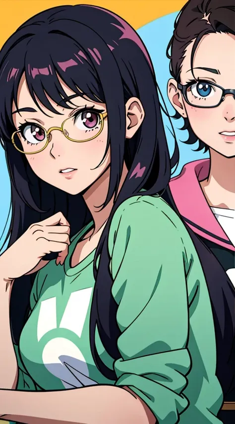 Anime girl with dark hair and glasses posing for a photo, estilo de arte moe anime, arte cg anime suave, menina anime sedutora, realistic anime art style, menina anime retrato, arte de anime digital detalhada, arte de anime digital!!, menina anime jovem re...