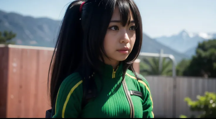 asui_tsuyu 1girl, solo, superhero, detailed face, detailed eyes, upper body