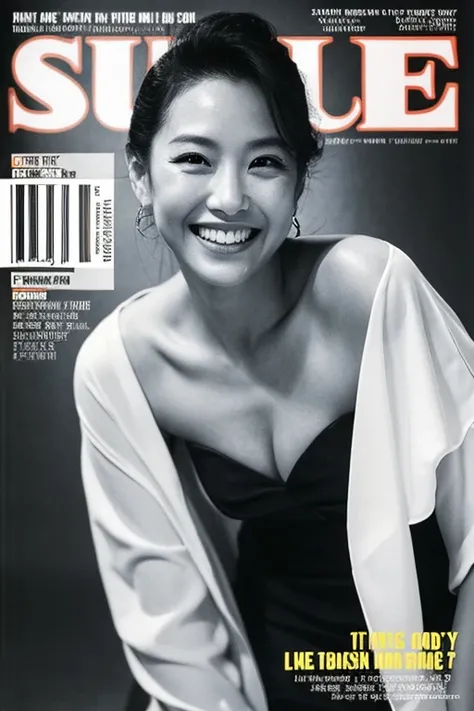 esquire cover,Ken Watanabe,black-and-white,a smile