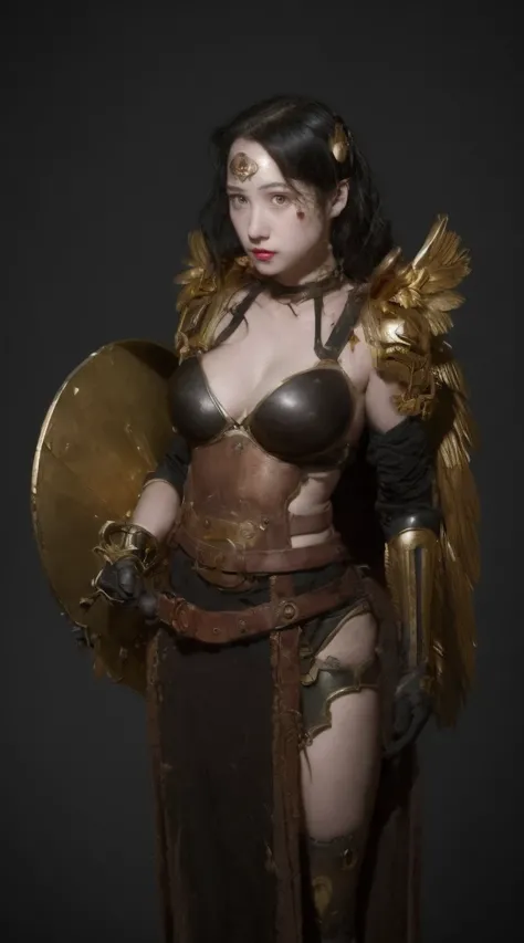 (tmasterpiece:1.2, Best quality:1.1),8K,exquisite detailing,k hd,Best Best Illustration,Wallpapers,exquisite detailing,8 k hd wallpaper:1.6 1girl,12year old,Golden pupils,((Golden eye)),golden iris,shine: 1.6 sword and shield, griffin, wings, banners, stre...