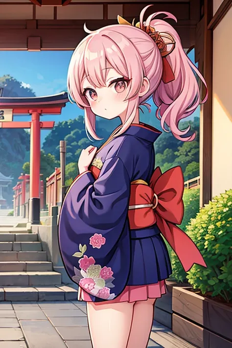 anime girl in kimono outfit standing in front of a building, in kimono, in a kimono, anime style illustration, clean detailed anime art, inspired by Itō Shinsui, by Torii Kiyomasu, japanese art style, beautiful anime art style, anime style portrait, in the...