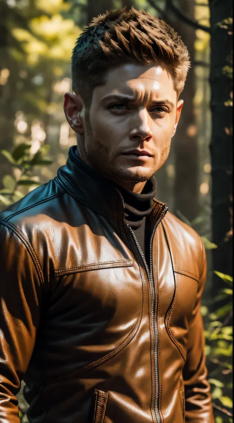 jensen ackles como naruto, extremamente realista, muito bonito, impala 67 ao fundo