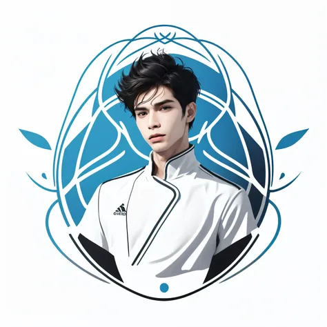 best quality, high quality, 8K, white background, {{{lineart:1.3}}}, 1boy, solo, zlayato,