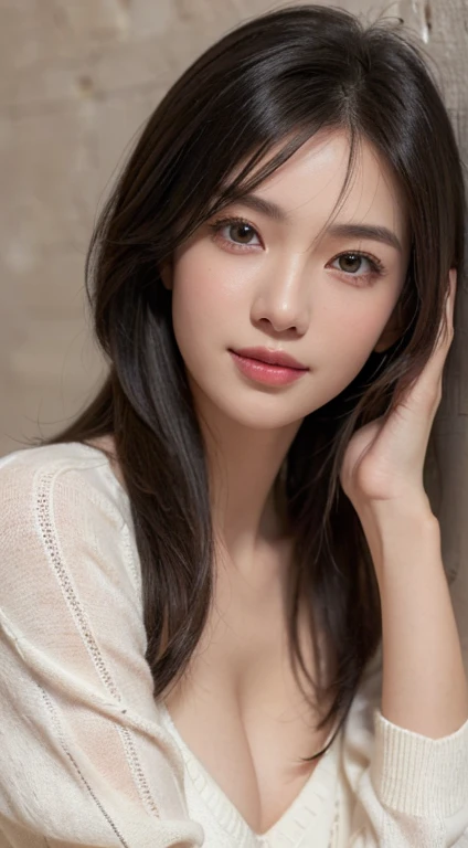 (A hyper-realistic)、(illustratio)、(hight resolution)、(8K)、Beautiful girl in perfect style:1.3、20 years girl、(ighly detailed)、Frontal shot、(Best Illustration)、(beautifully detailed eyes)、Bewitching eyes、Clear skin、Detailed hair strands、Realistic texture、(to...