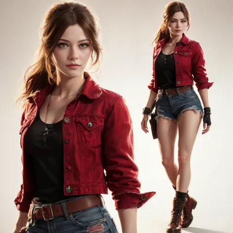 (claire redfield:1.1), (perfect facial features:1.1), (belos olhos detalhados, beautiful detailed lips, olhos e rosto extremamen...