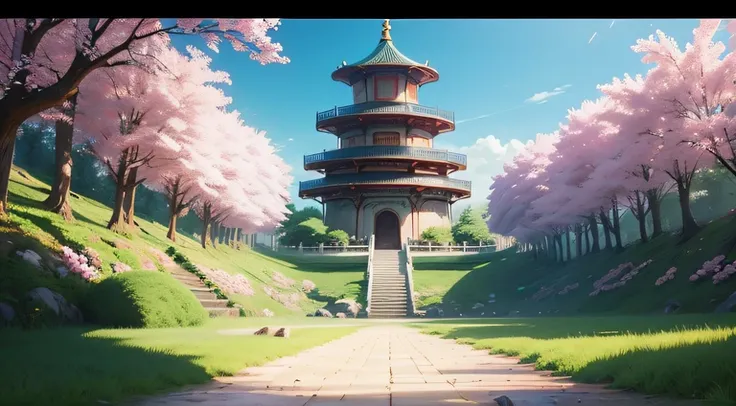 anime fairy tale background，Chinese wonderland animation scene