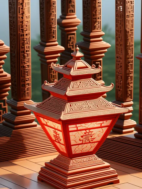 3D font Chinese style architectural decoration Lantern Festival words --auto --s2