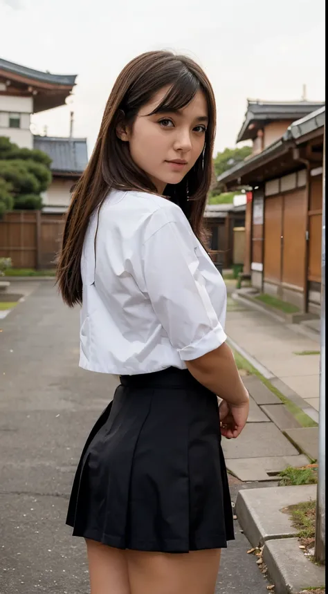 sexy girl with Japan school dress