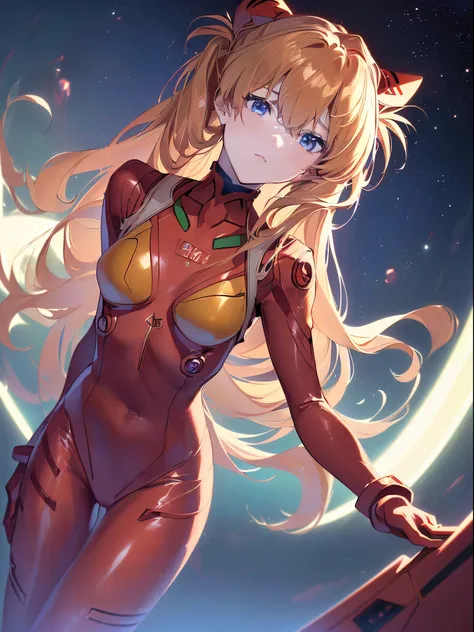 nsfw、((souryu asuka langley, interface headset, red bodysuit:1.4, blonde)),爆乳,(beautiful and detailed eyes:1.1),(deadpan,closed ...