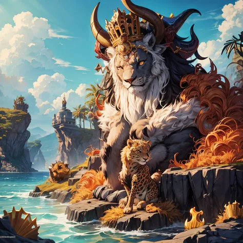 beast that came out of the sea. It had ten horns and seven heads, with ten crowns, one on each horn, and on each head a name of blasphemy. 2 The beast that I saw was like a leopard, but it had feet like a bear and a mouth like a lion