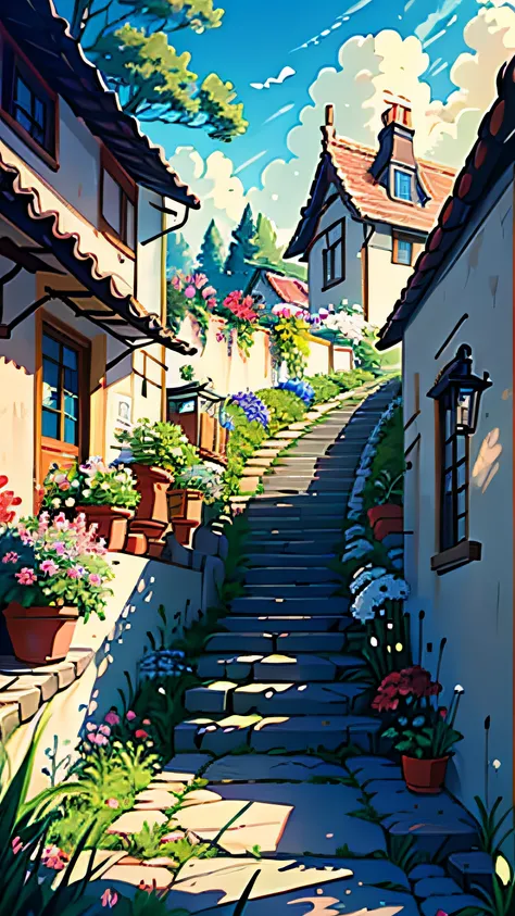 Step into a world inspired by Ghibli, where a magical floral garden house blooms with vibrant flowers under the gentle rays of sunshine in this enchanting digital painting. 🎨🌷 Immerse yourself in the beauty of natures embrace.
🌸 Explore the whimsical garde...