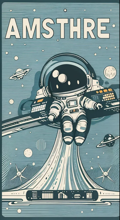 space poster design。spaceship。the astronaut。vector style, change， flat anime style, minimalist, flat vector art, flatillustratio...