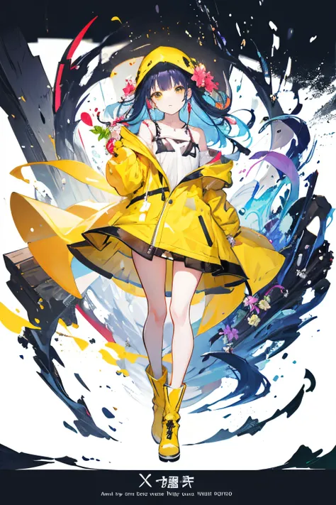 Anime character with short yellow braids and a flower in her hair, X, trending on artstation pixiv, digital art on pixiv, Beautiful Full Body Concept Art, pixiv, , pixiv contest winner, trending on pixiv, pixiv style, at pixiv, Humanoid flora, by Shitao, y...