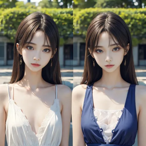 ​masterpiece、Two beautiful girls、A detailed eye、超A high resolution(reality:1.4)very extremely beautiful, Beautiful skins, A slender,skinny  body、being thin、 Forward-facing body, (A hyper-realistic), (hight resolution), (8K), (ighly detailed), (ultra-detail...