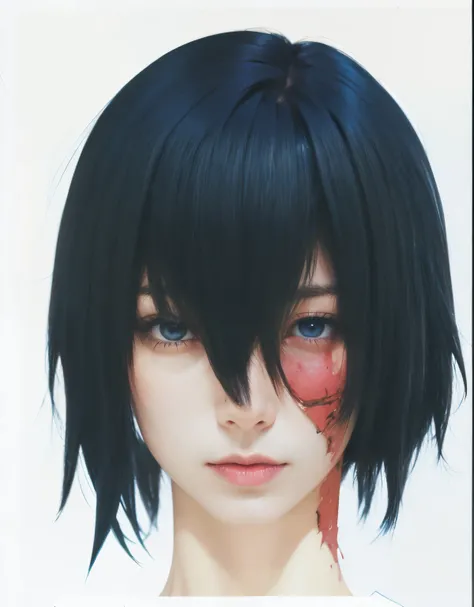 Anime-Junge mit schwarzen Haaren und blauen Augen, der in die Kamera starrt, Sui Ishida mit schwarzen Haaren, Fubuki, als Anime-Charakter, Big anime guy with blue eyes, Male anime character, Semi-realistischer Anime, gapmoe yandere, von Jin Homura, inspiri...